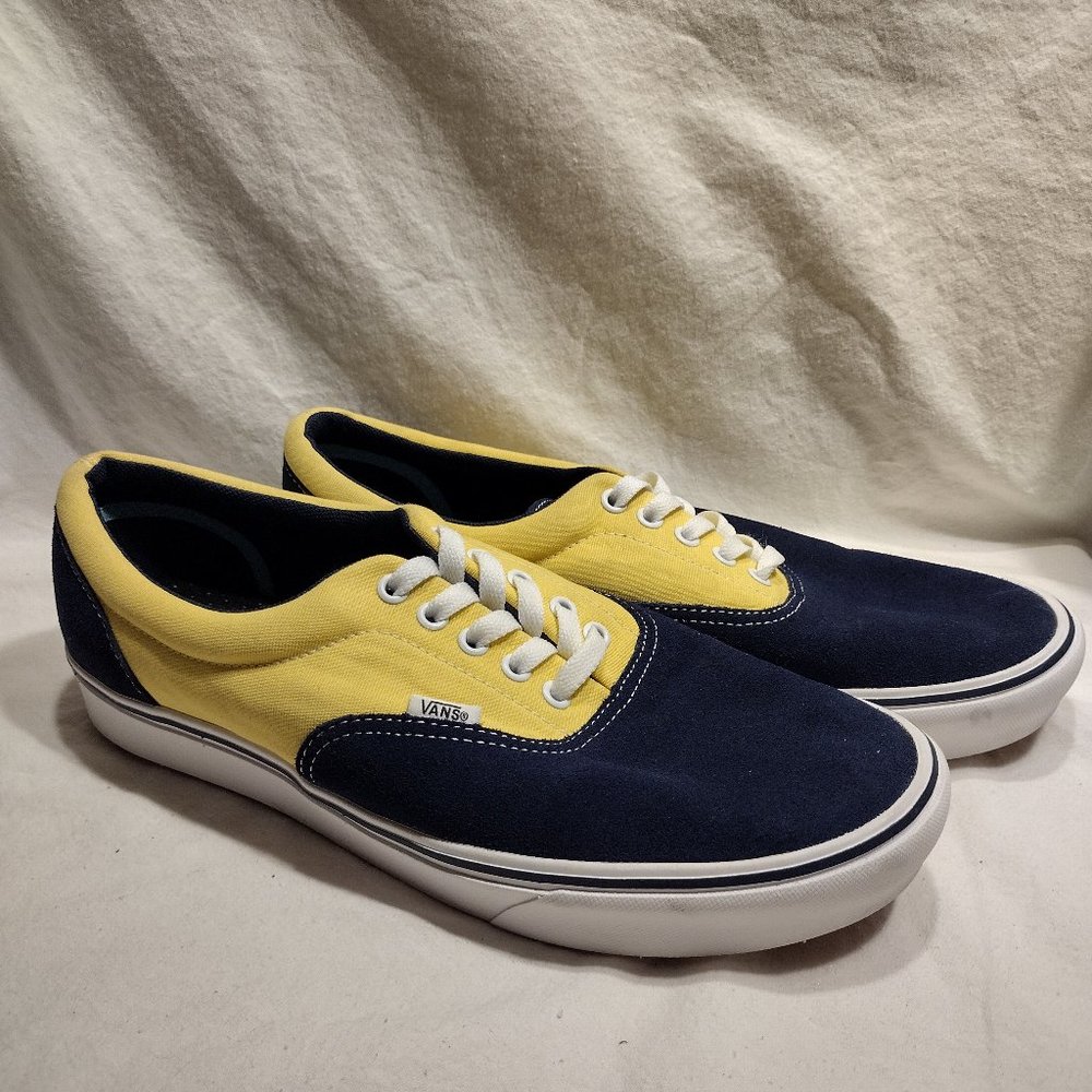 🌎 Vans || ComfyCush Era Low Top Yellow/Blue - Picture 1 of 8